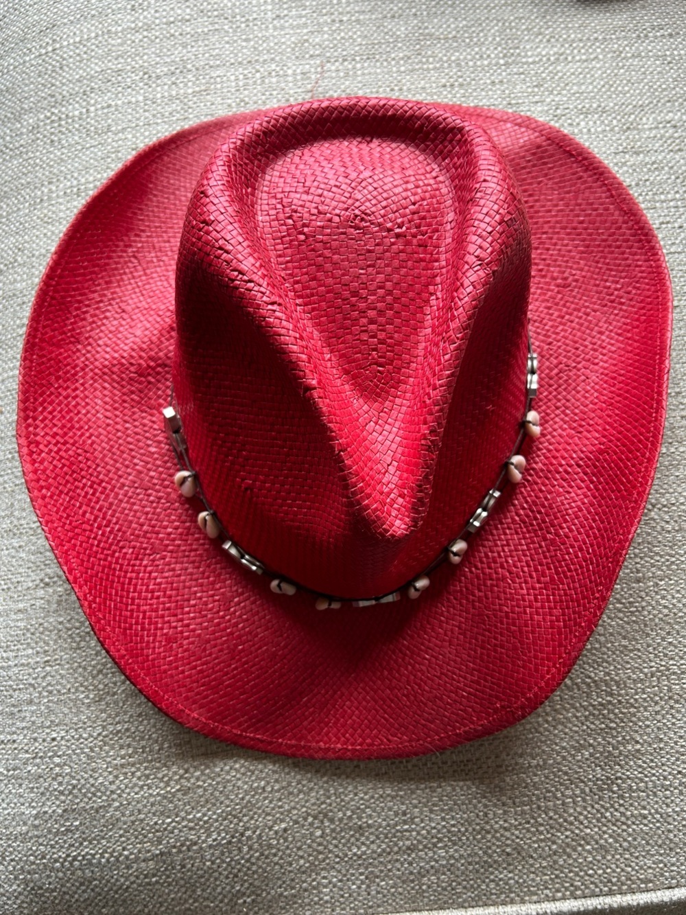 Roxy Red and Pink Straw Sun Hat